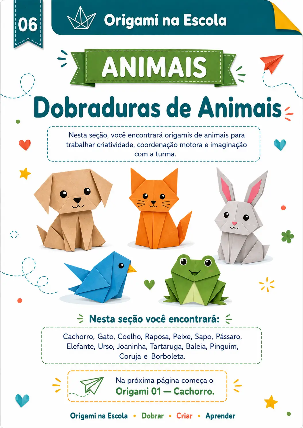 Moldes de origami: categoria Animais